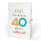 Sweet 40th Birthday Wishes Bouquet and Confetti Cake Sentiment Set