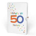 Sweet 50th Birthday Wishes Bouquet and Confetti Cake Sentiment Set