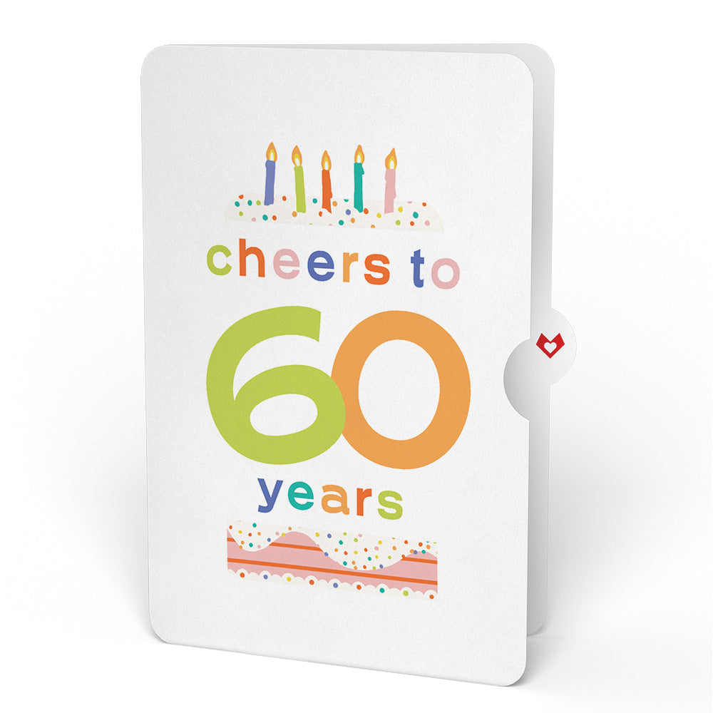 Sweet 60th Birthday Wishes Bouquet and Confetti Cake Sentiment Set