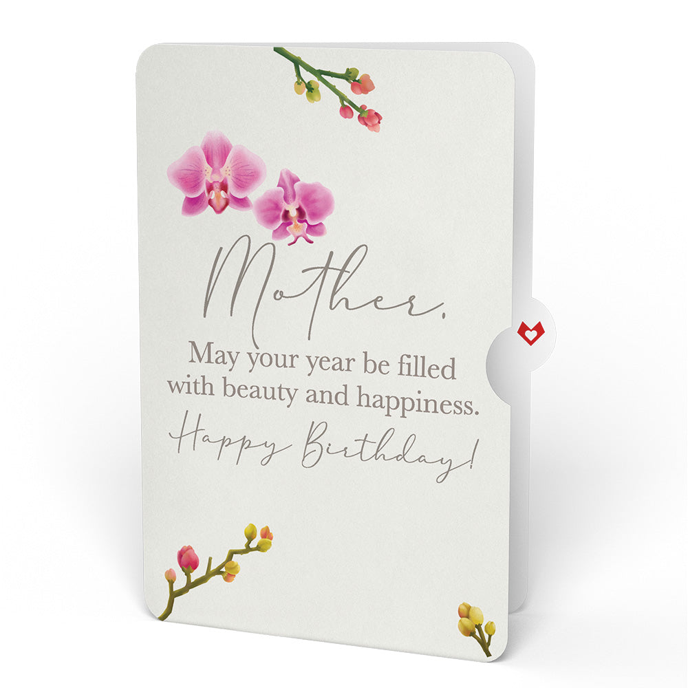 Orchid Birthday Bouquet and Sentiment Set for Mother 
