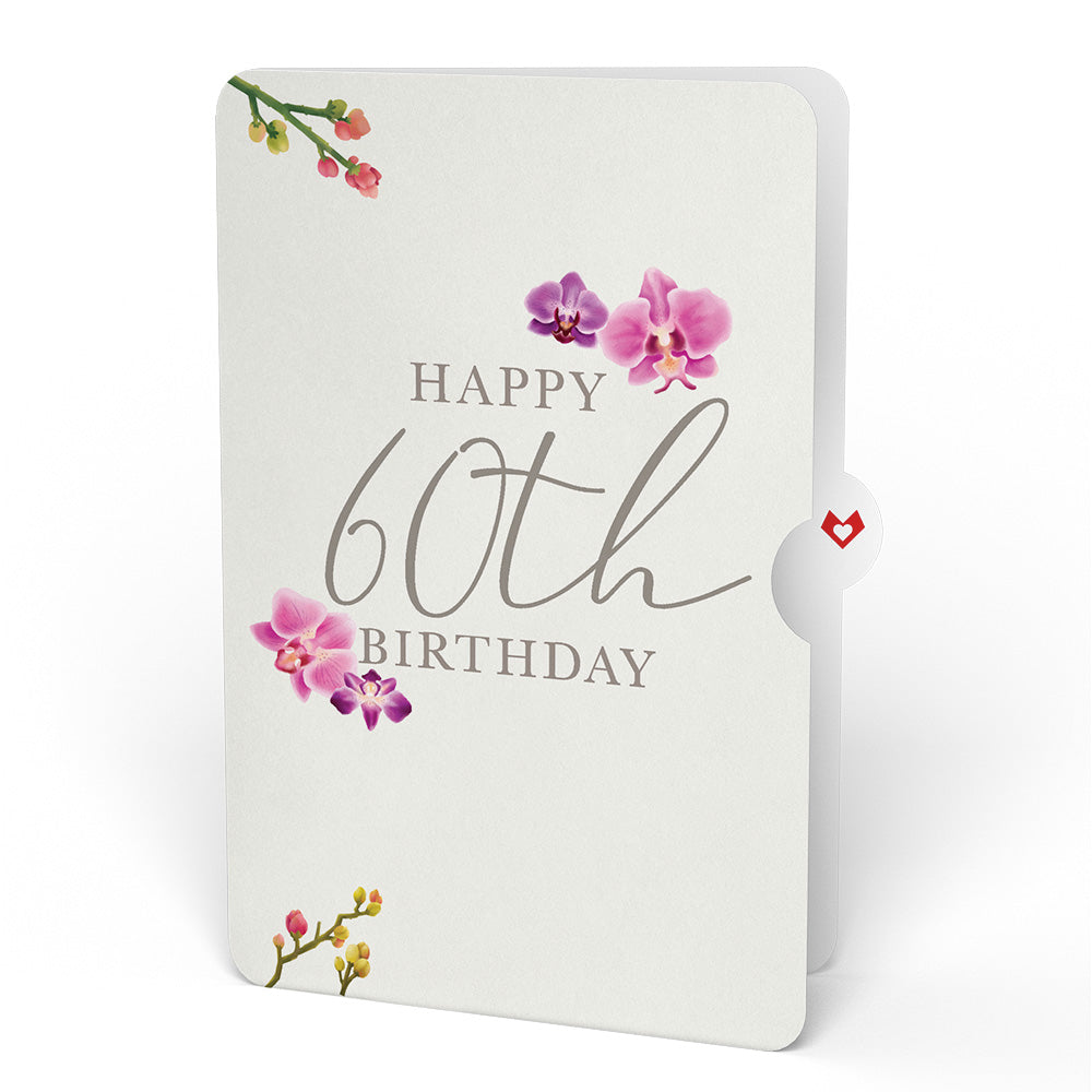 Orchid 60th Birthday Bouquet and Sentiment Set