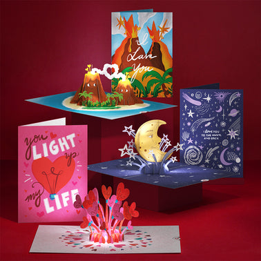 Whimsical Love Light-Up Pop-Up Card 3-Pack