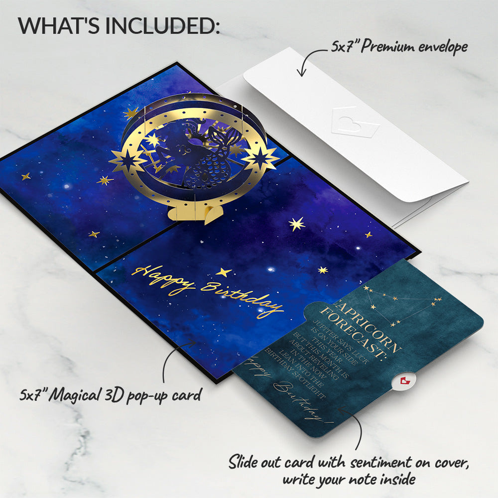 Capricorn Zodiac Birthday Pop-Up Card and Sentiment Set