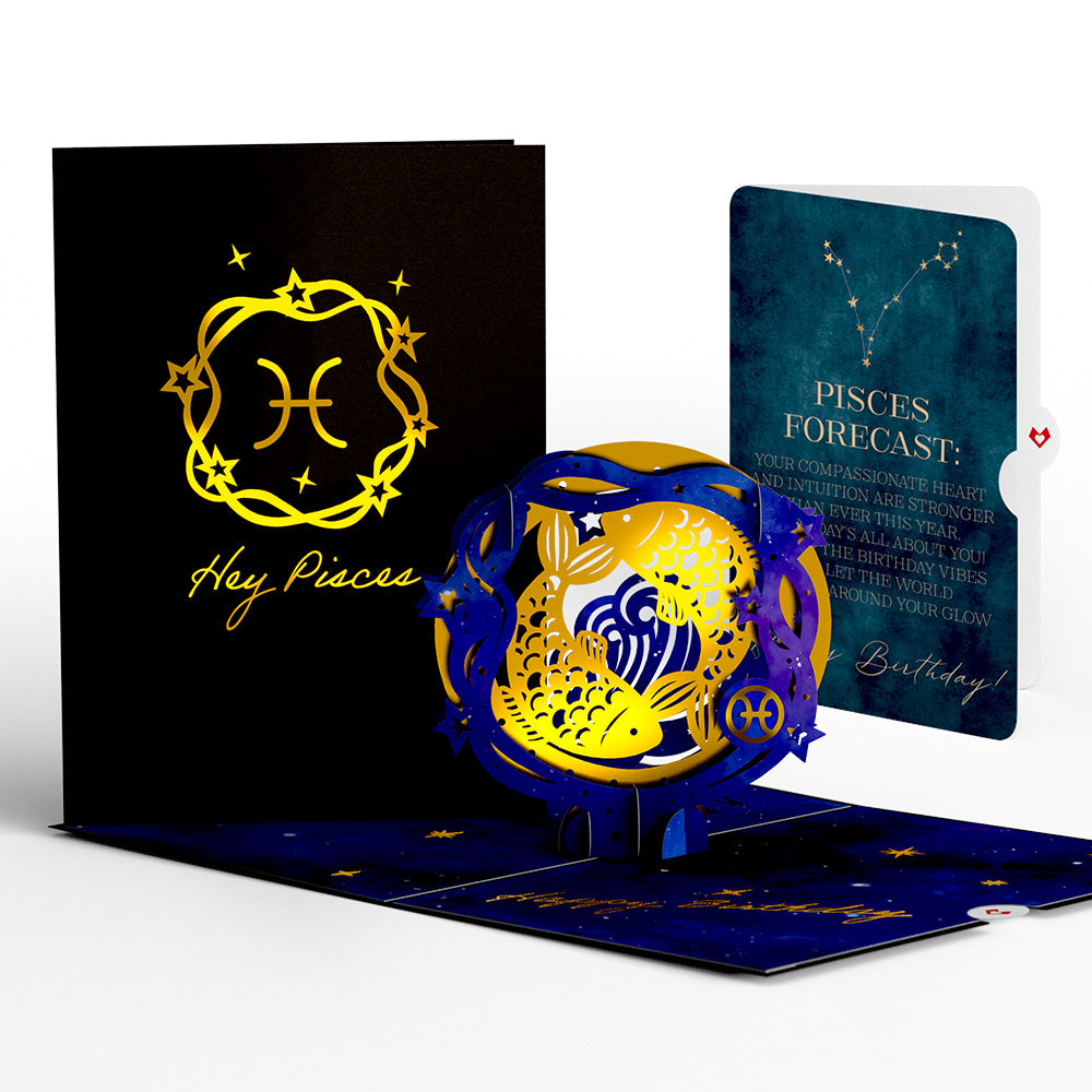 Pisces Zodiac Birthday Pop-Up Card and Sentiment Set