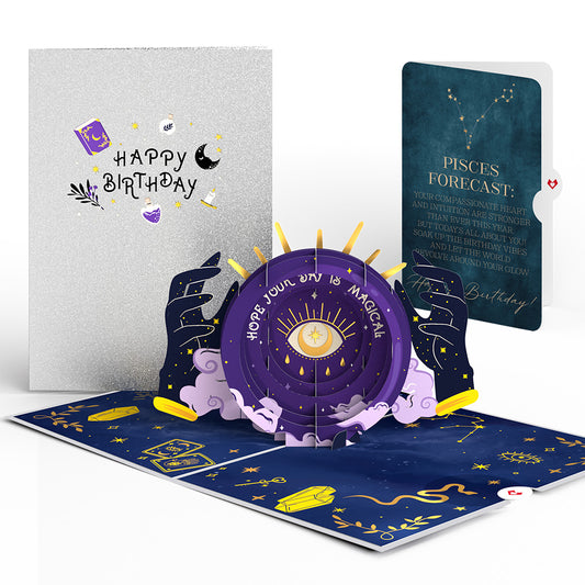 Magical Birthday Pop-Up Card and Pisces Zodiac Sentiment Set