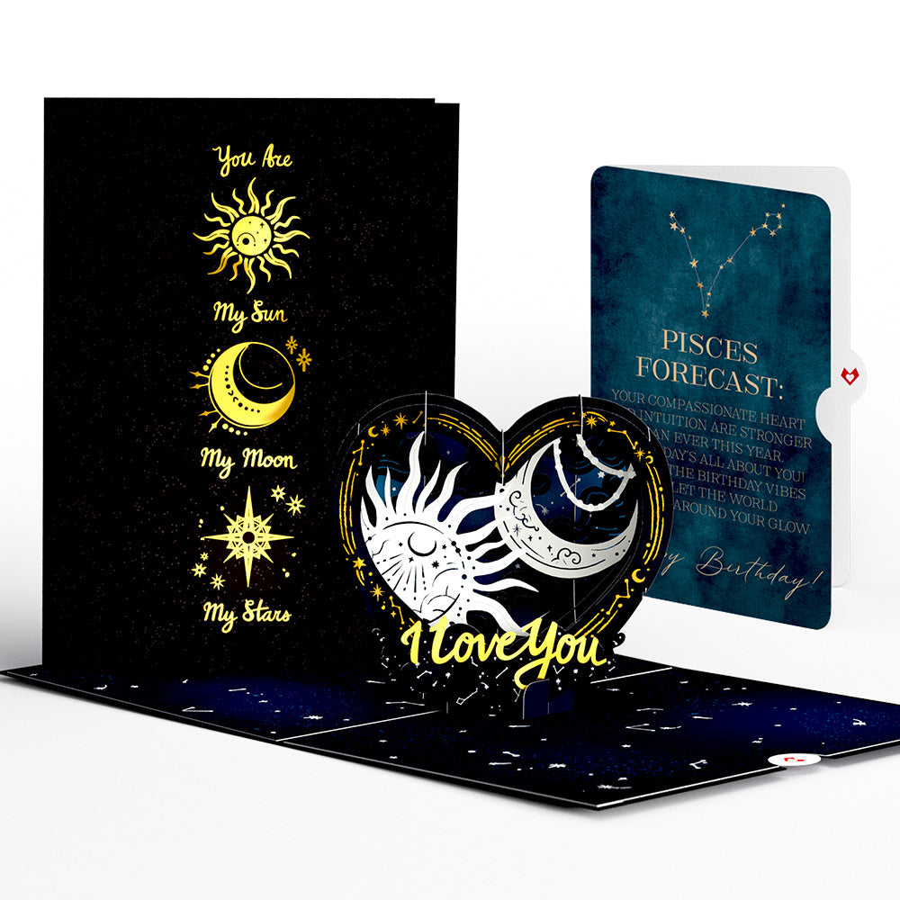 Celestial Love Pop-Up Card and Pisces Zodiac Sentiment Set