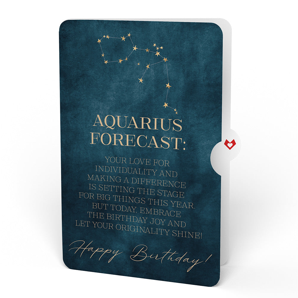 Cherry Blossom Birthday Pop-Up Card and Aquarius Zodiac Sentiment Set