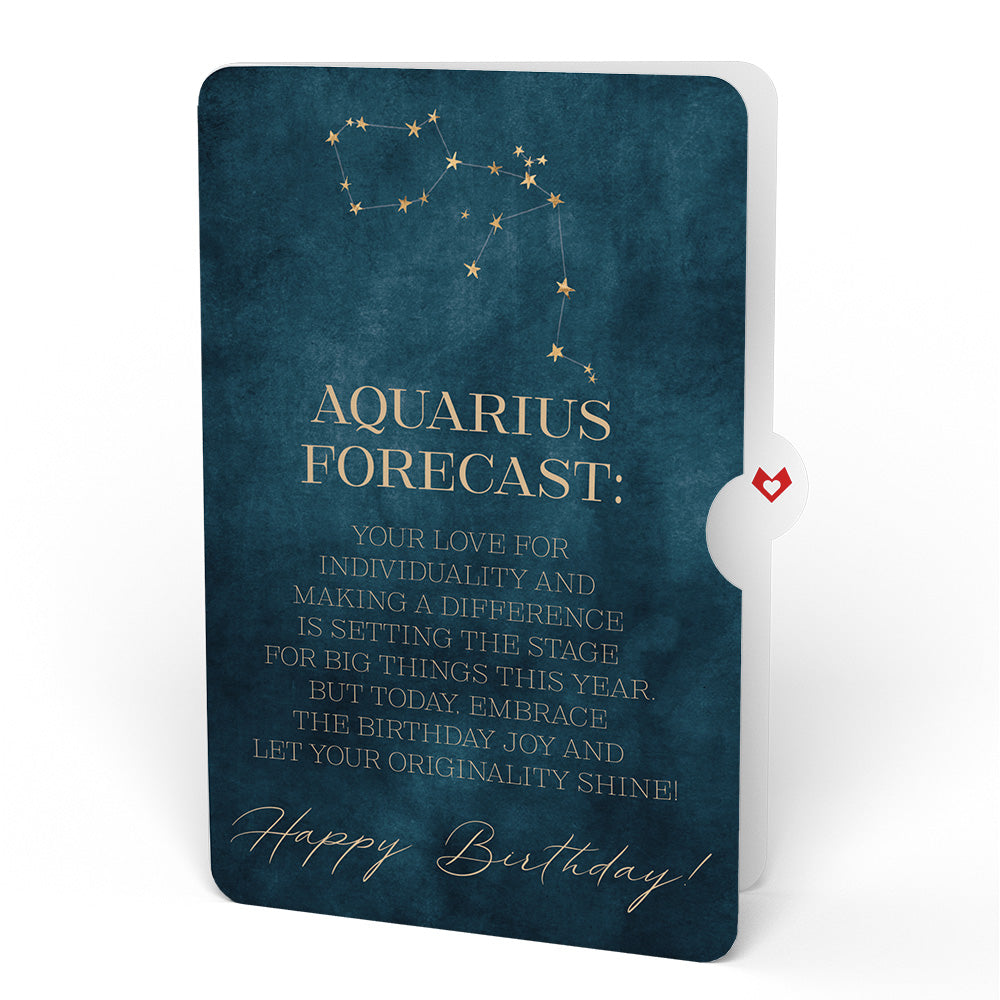 Good Vibes Crystals Birthday Pop-Up Card and Aquarius Zodiac Sentiment Set
