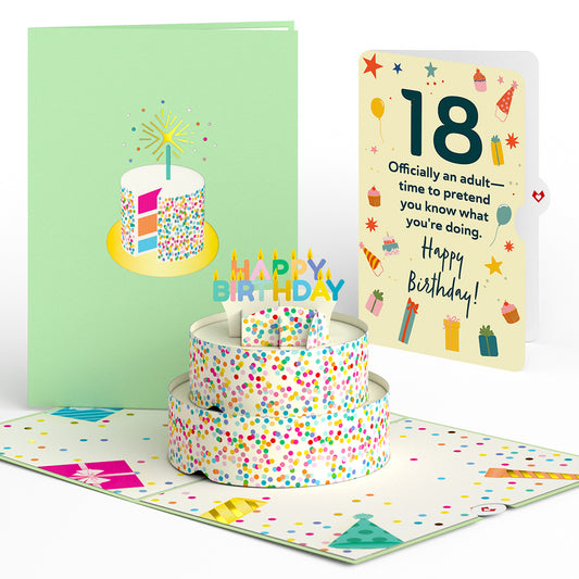 Sprinkles 18th Birthday Cake Pop-Up Card and Sentiment Set
