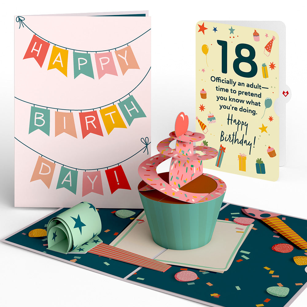 18th Birthday Cupcake Pop-Up Card and Sentiment Set