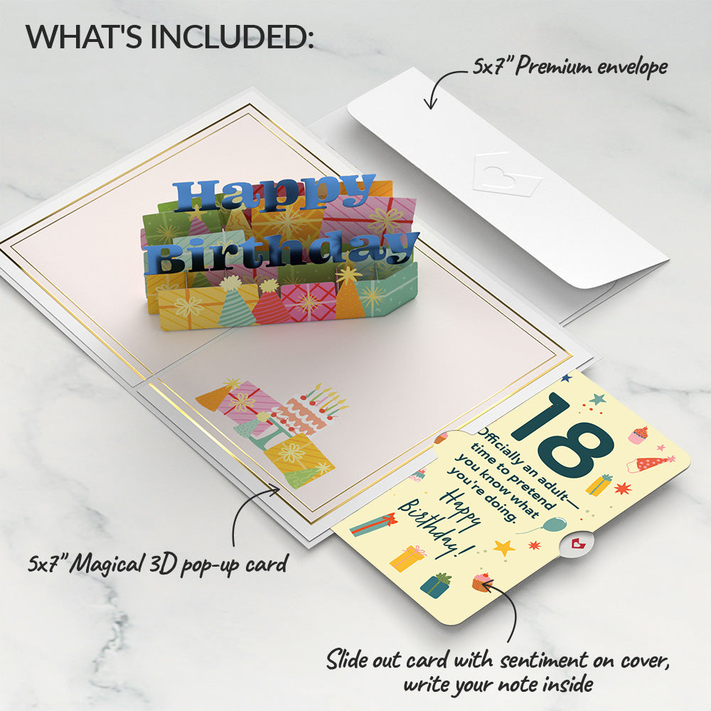 Wishing You a Happy 18th Birthday Pop-Up Card and Sentiment Set