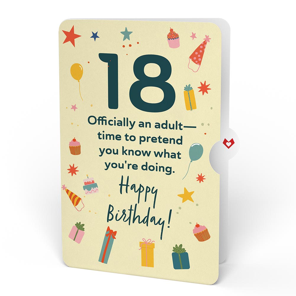 Whimsical 18th Birthday Cake Slice Pop-Up Card and Sentiment Set