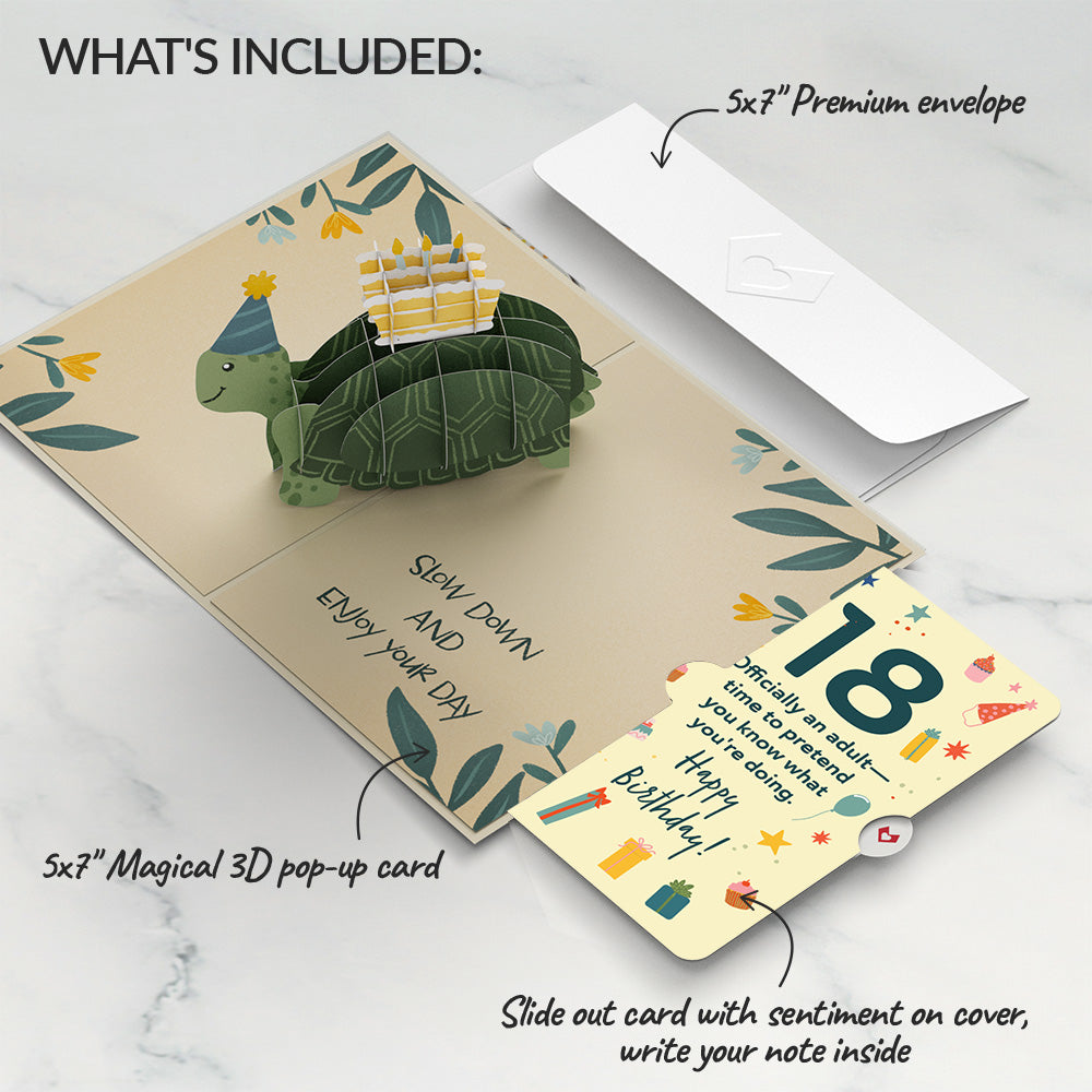 Shell-ebrate 18th Birthday Turtle Pop-Up Card and Sentiment Set
