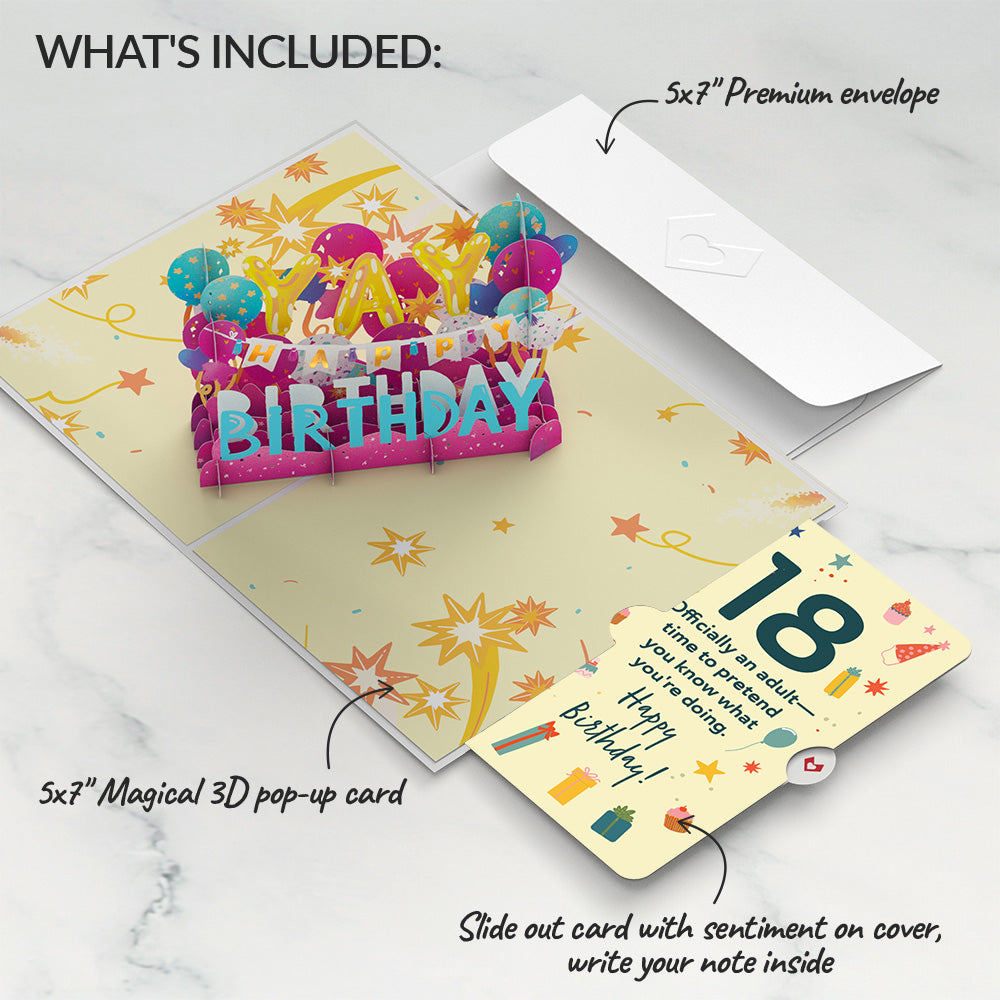 18th Birthday Celebration Pop-Up Card and Sentiment Set