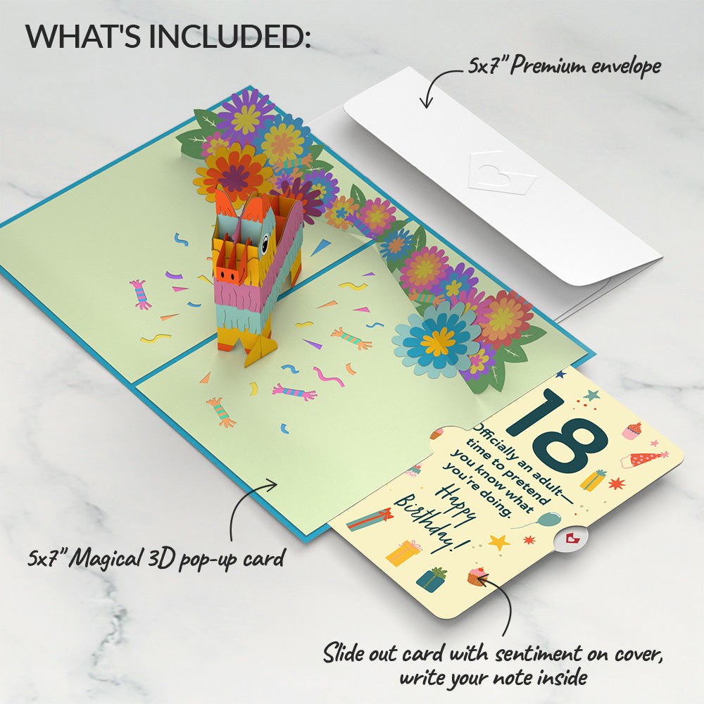 Pinata 18th Birthday Pop-Up Card and Sentiment Set