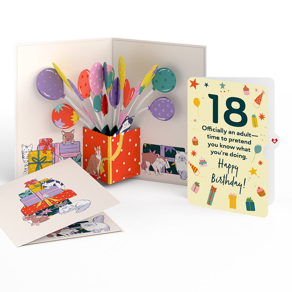 Curious Cats 18th Birthday Pop-Up Card and Sentiment Set