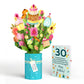 Sweet 30th Birthday Wishes Bouquet and Sentiment Set
