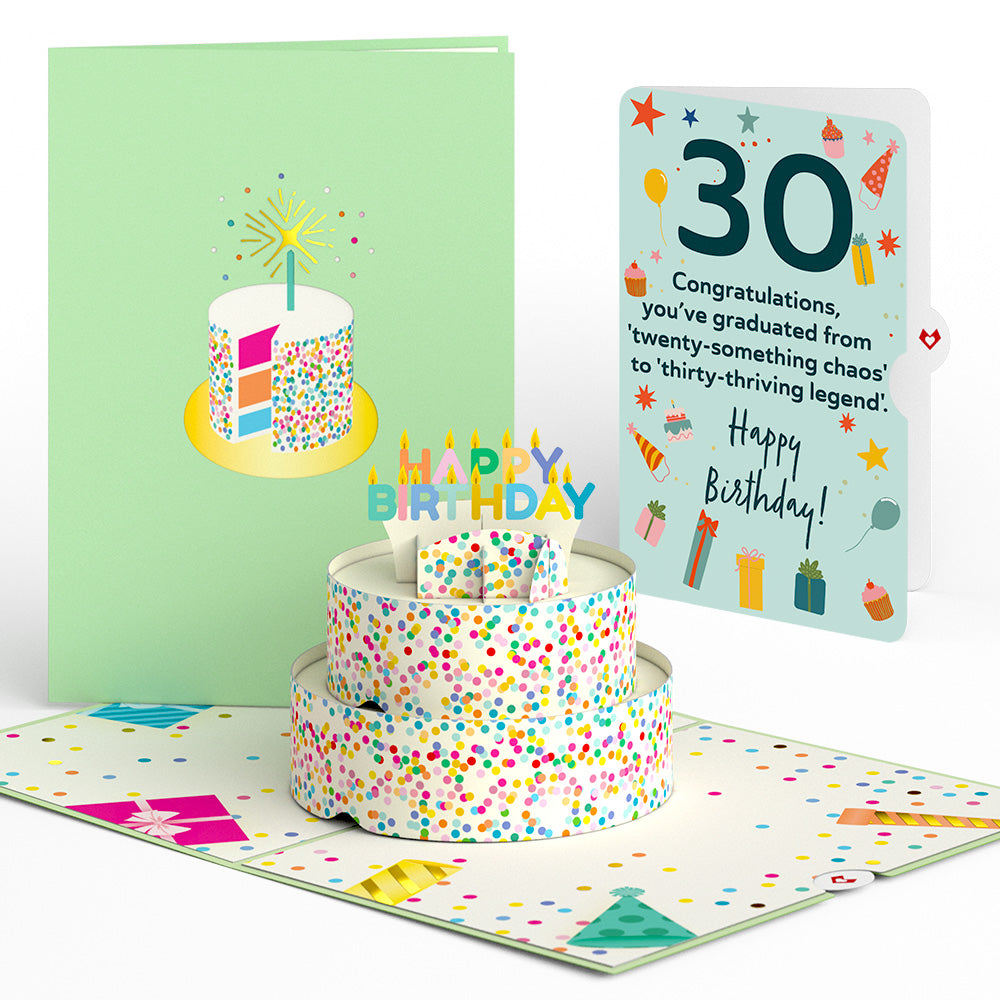 Sprinkles 30th Birthday Cake Pop-Up Card and Sentiment Set