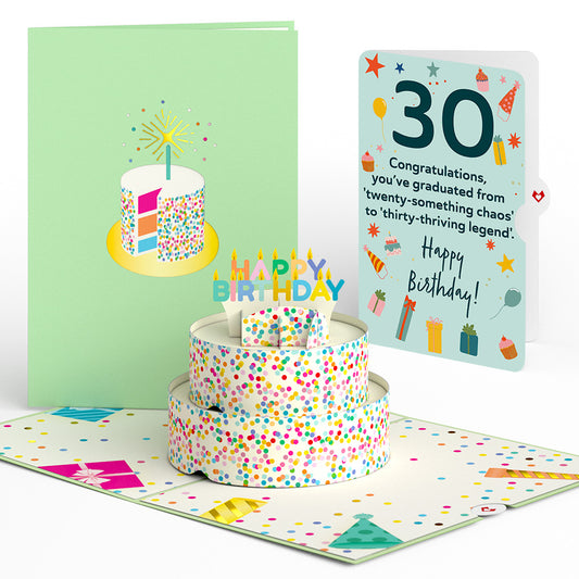 Sprinkles 30th Birthday Cake Pop-Up Card and Sentiment Set