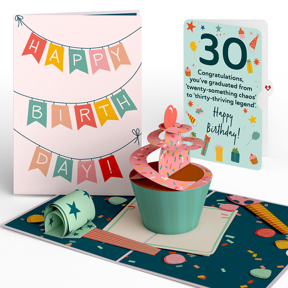 30th Birthday Cupcake Pop-Up Card and Sentiment Set