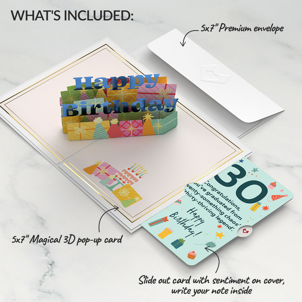 Wishing You a Happy 30th Birthday Pop-Up Card and Sentiment Set