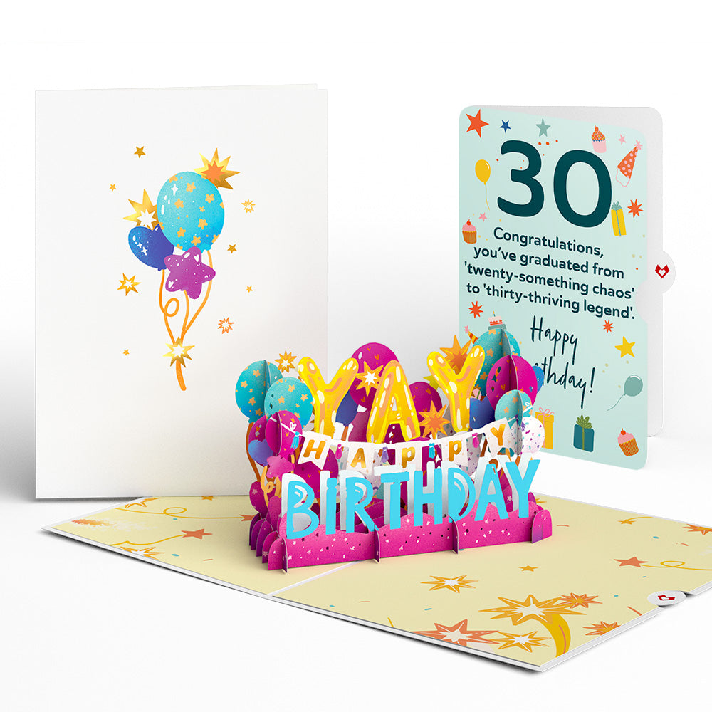 30th Birthday Celebration Pop-Up Card and Sentiment Set