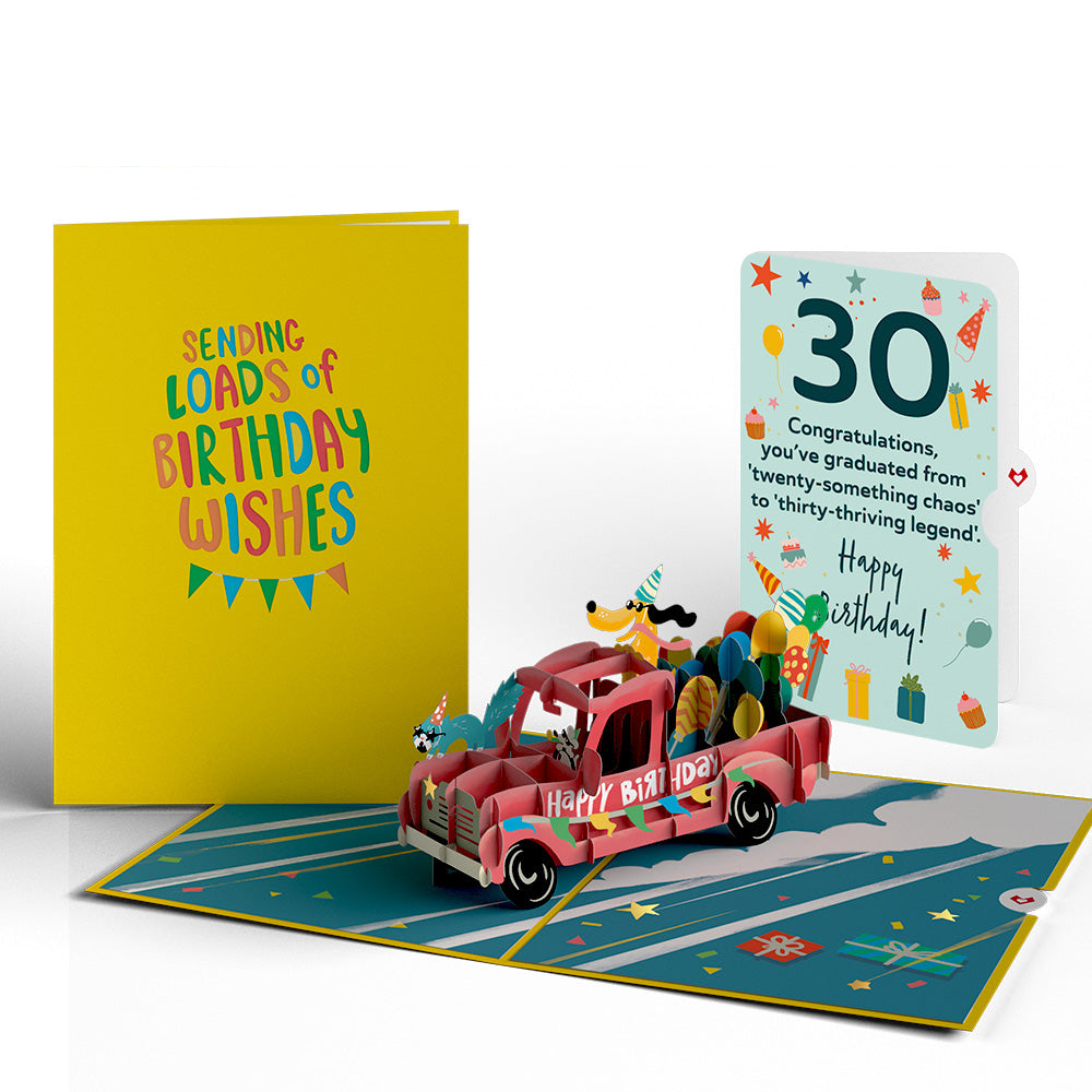 30th Birthday Truck Pop-Up Card and Sentiment Set