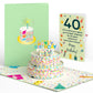 Sprinkles 40th Birthday Cake Pop-Up Card and Sentiment Set