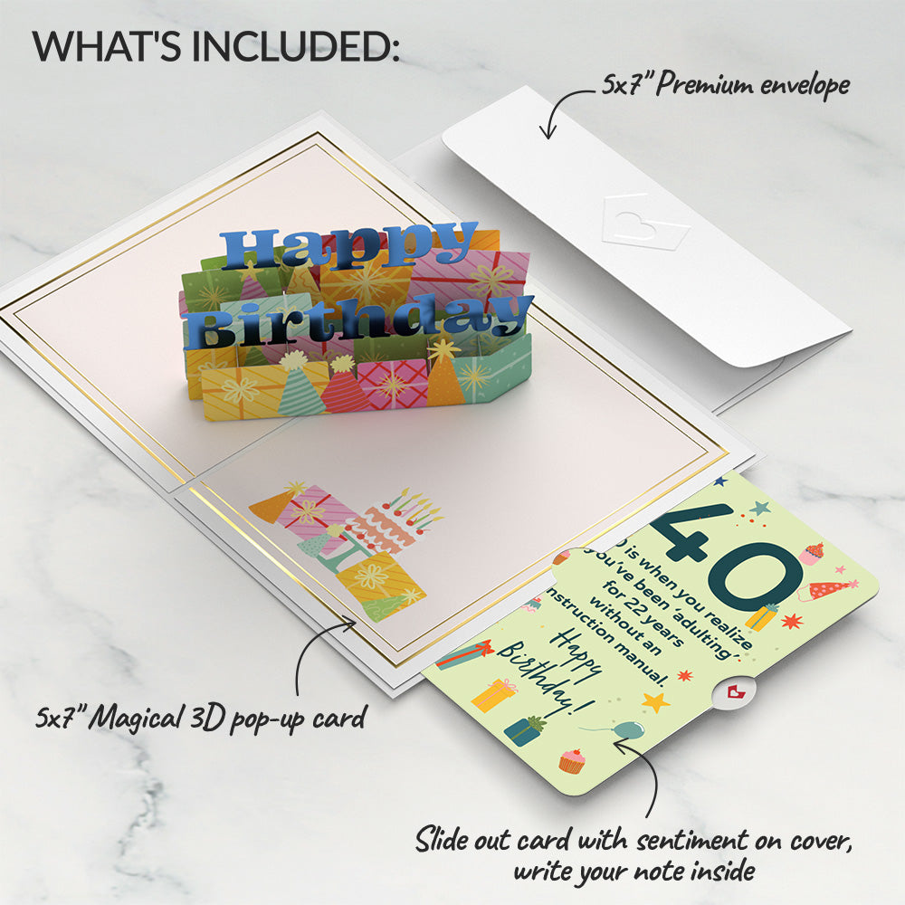 Wishing You a Happy 40th Birthday Pop-Up Card and Sentiment Set