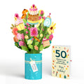 Sweet 50th Birthday Wishes Bouquet and Sentiment Set