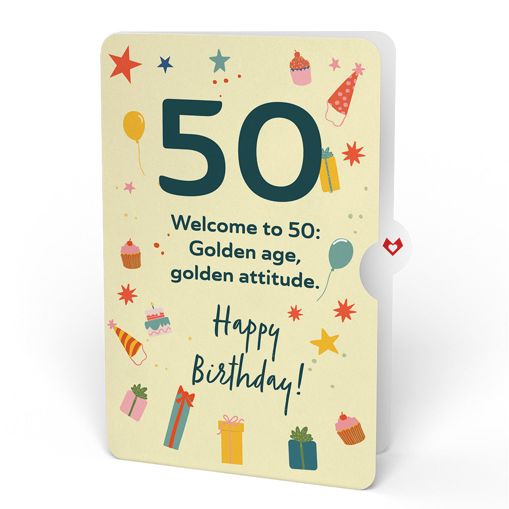 Happy 50th Birthday Burst Pop-Up Card and Sentiment Set