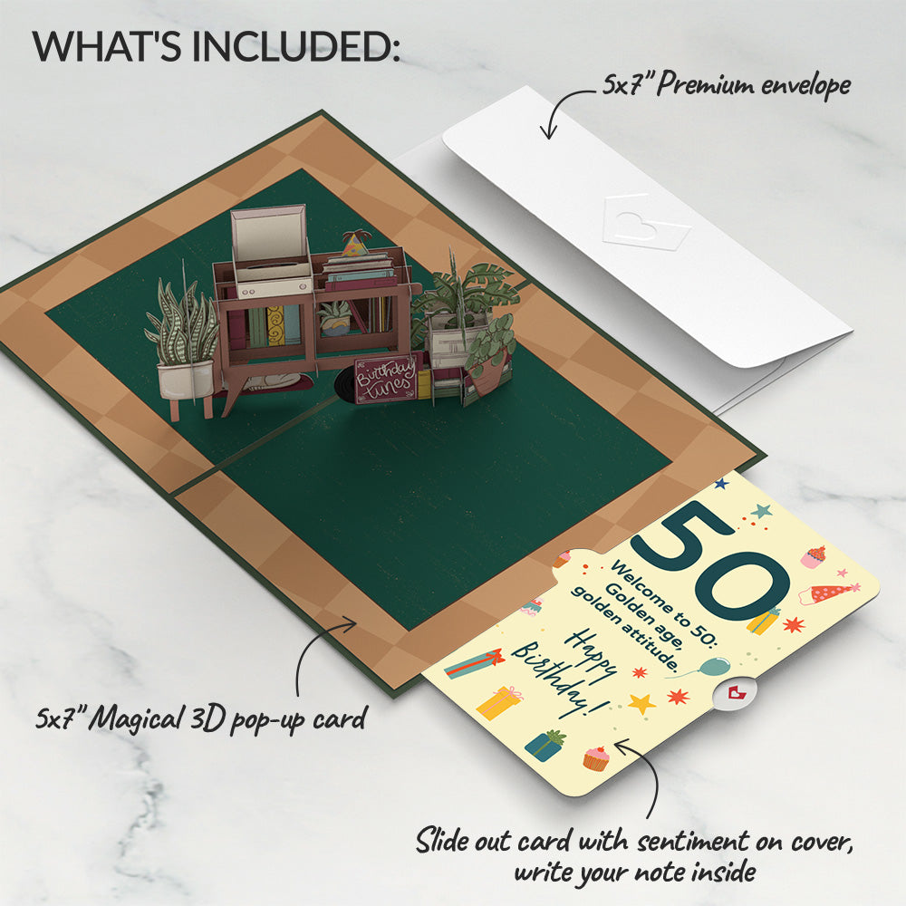 50th Birthday Houseplants Pop-Up Card and Sentiment Set