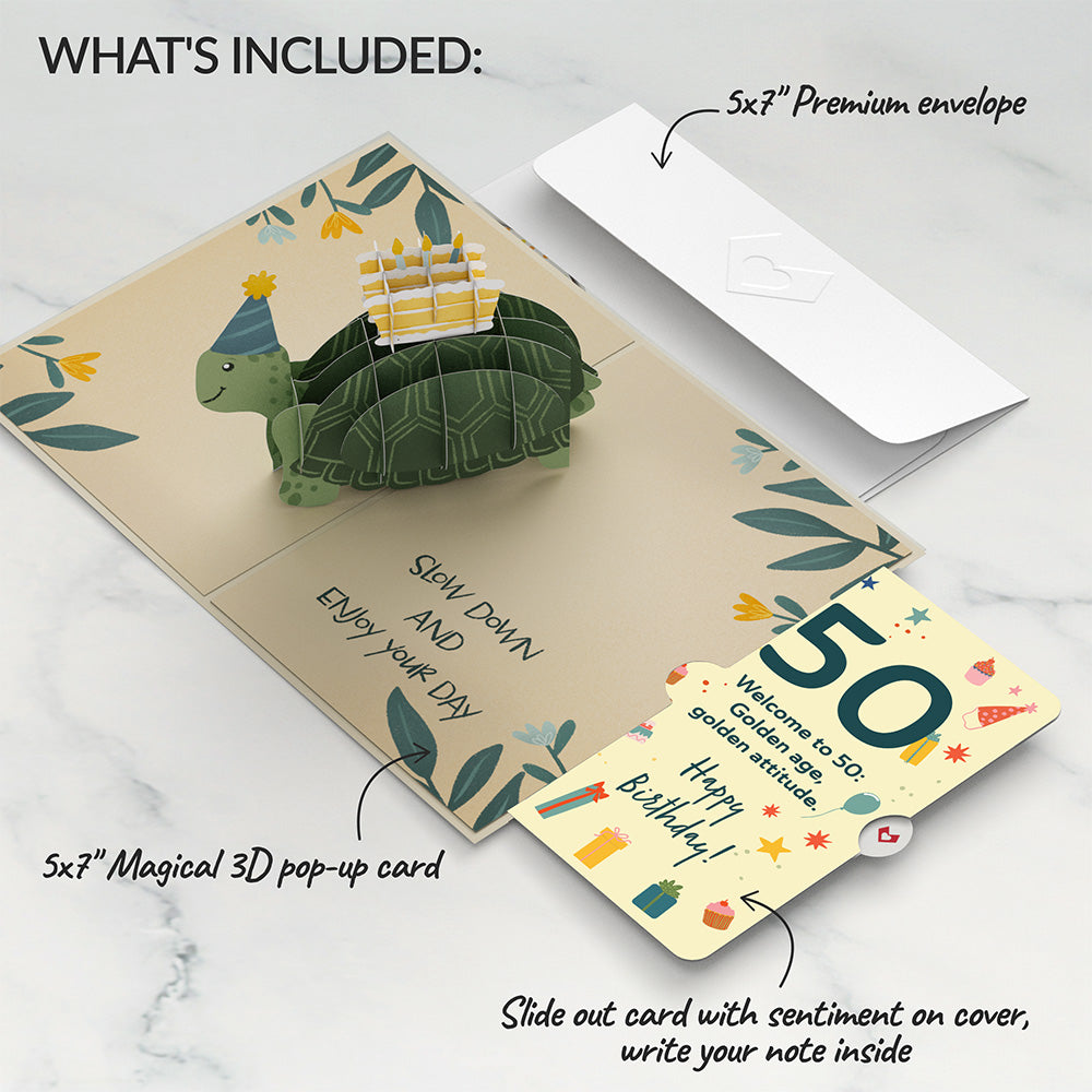 Shell-ebrate 50th Birthday Turtle Pop-Up Card and Sentiment Set