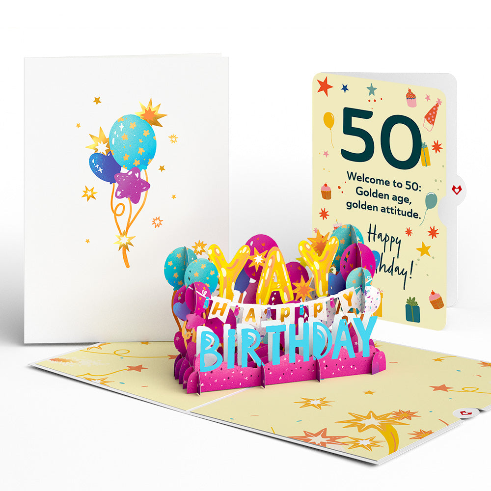 50th Birthday Celebration Pop-Up Card and Sentiment Set