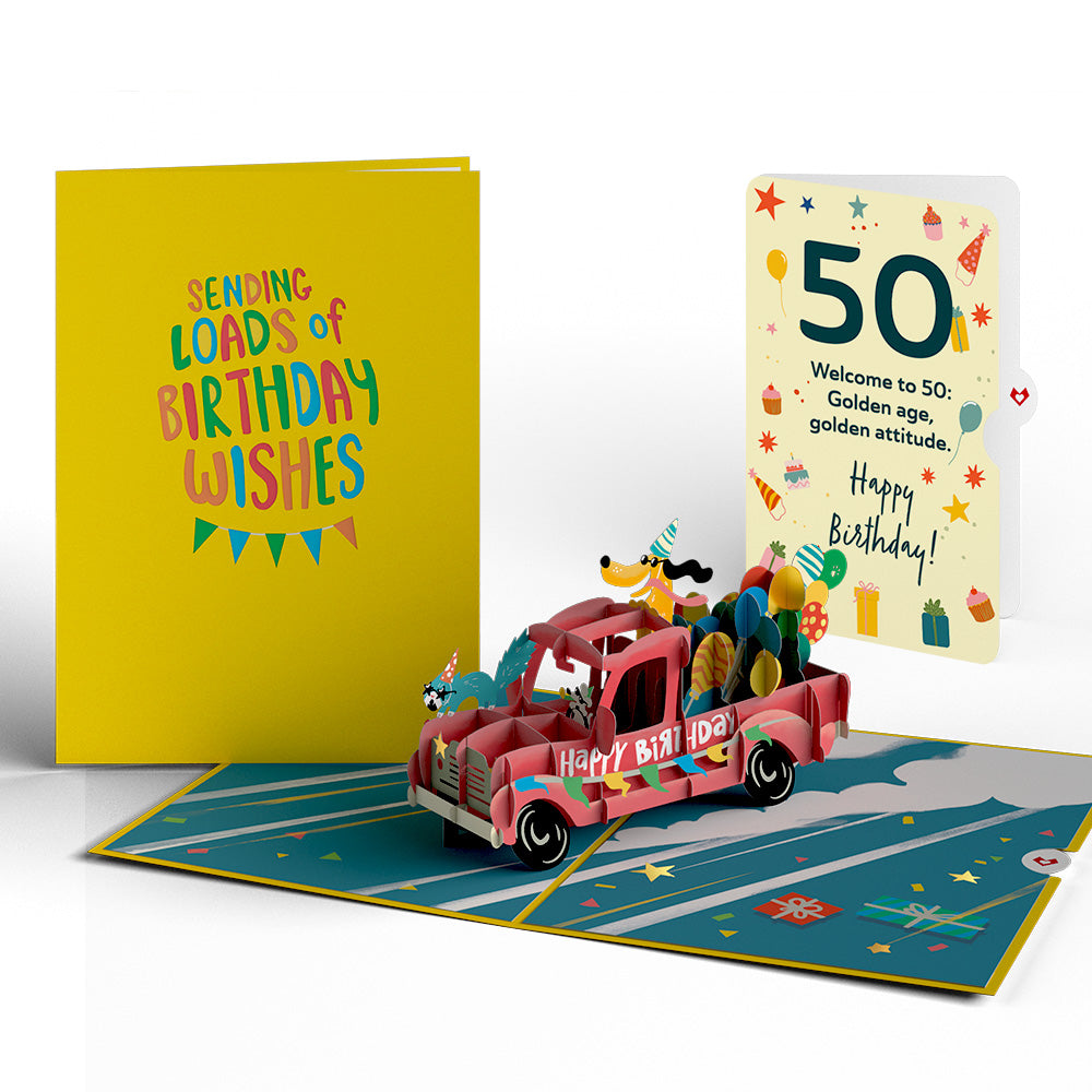 50th Birthday Truck Pop-Up Card and Sentiment Set