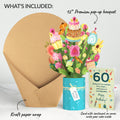 Sweet 60th Birthday Wishes Bouquet and Sentiment Set