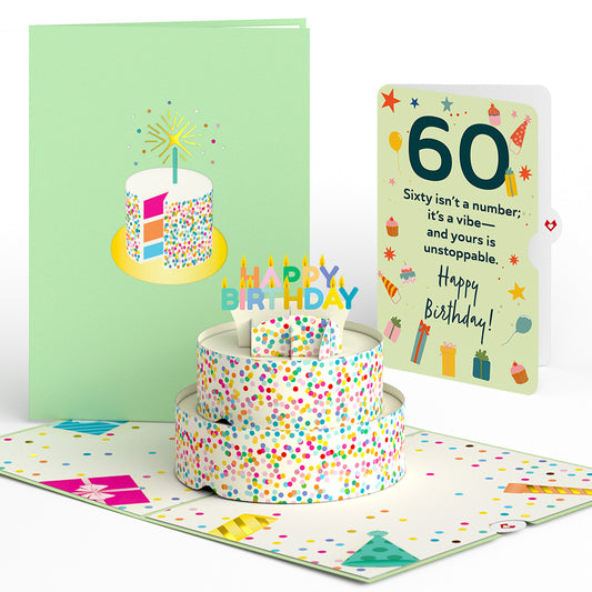 Sprinkles 60th Birthday Cake Pop-Up Card and Sentiment Set