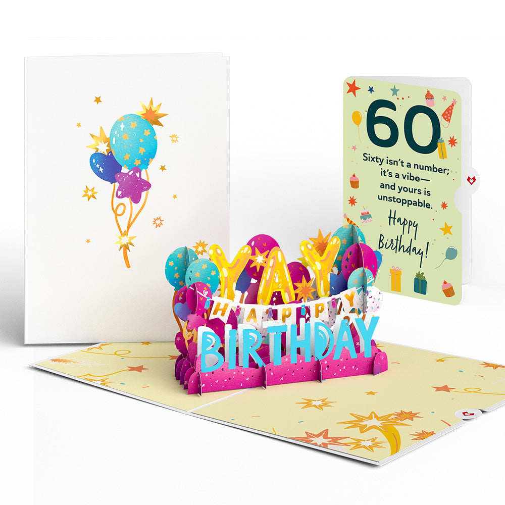 60th Birthday Celebration Pop-Up Card and Sentiment Set