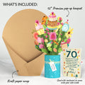 Sweet 70th Birthday Wishes Bouquet and Sentiment Set