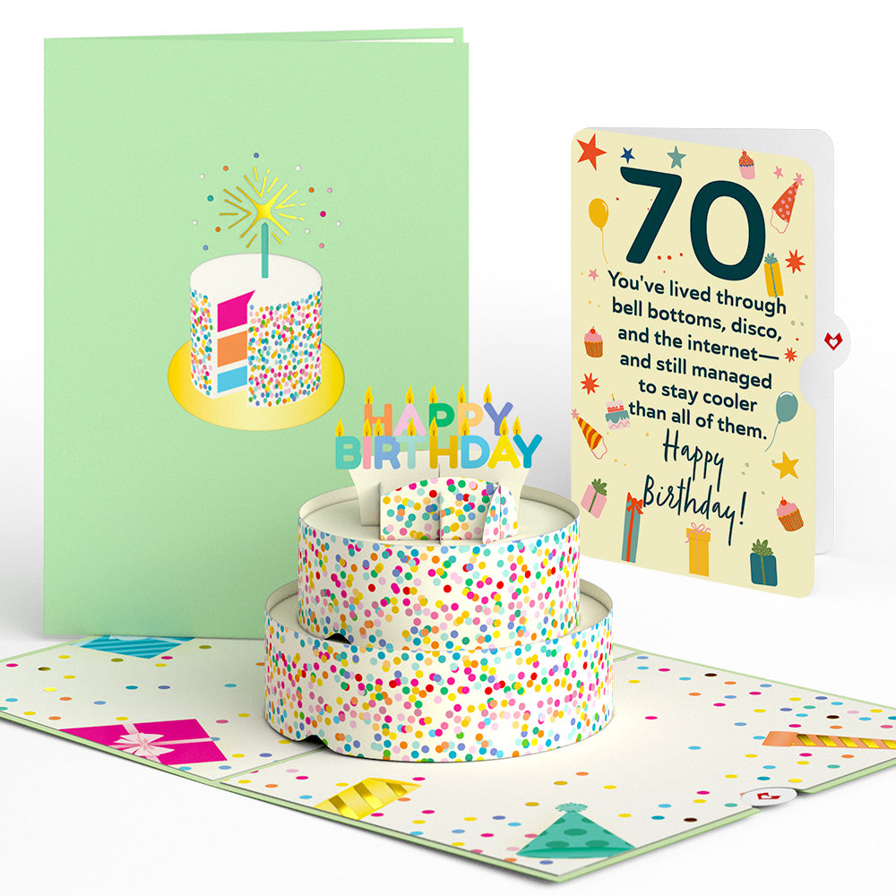Sprinkles 70th Birthday Cake Pop-Up Card and Sentiment Set