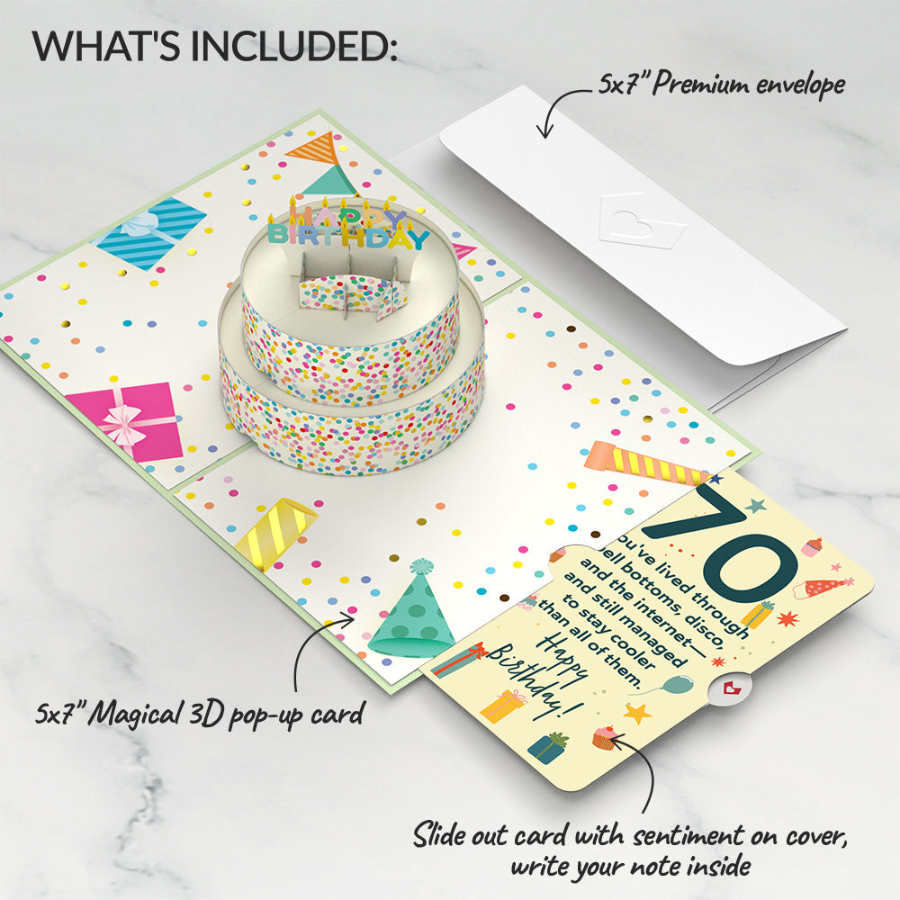 Sprinkles 70th Birthday Cake Pop-Up Card and Sentiment Set
