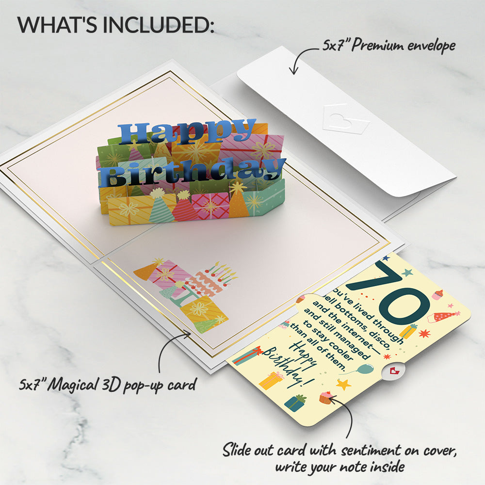 Wishing You a Happy 70th Birthday Pop-Up Card and Sentiment Set