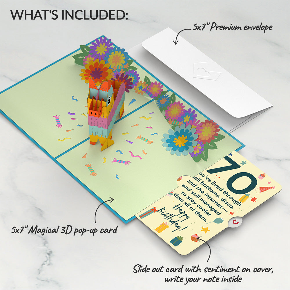 Pinata 70th Birthday Pop-Up Card and Sentiment Set