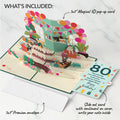 Party Cats 80th Birthday Pop-Up Card and Sentiment Set