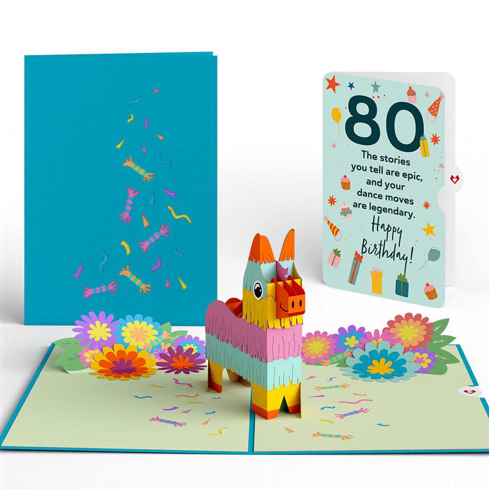 Pinata 80th Birthday Pop-Up Card and Sentiment Set