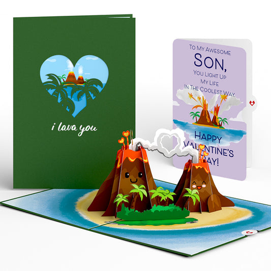 I Lava You Valentine Pop-Up Card and Sentiment Set for Son