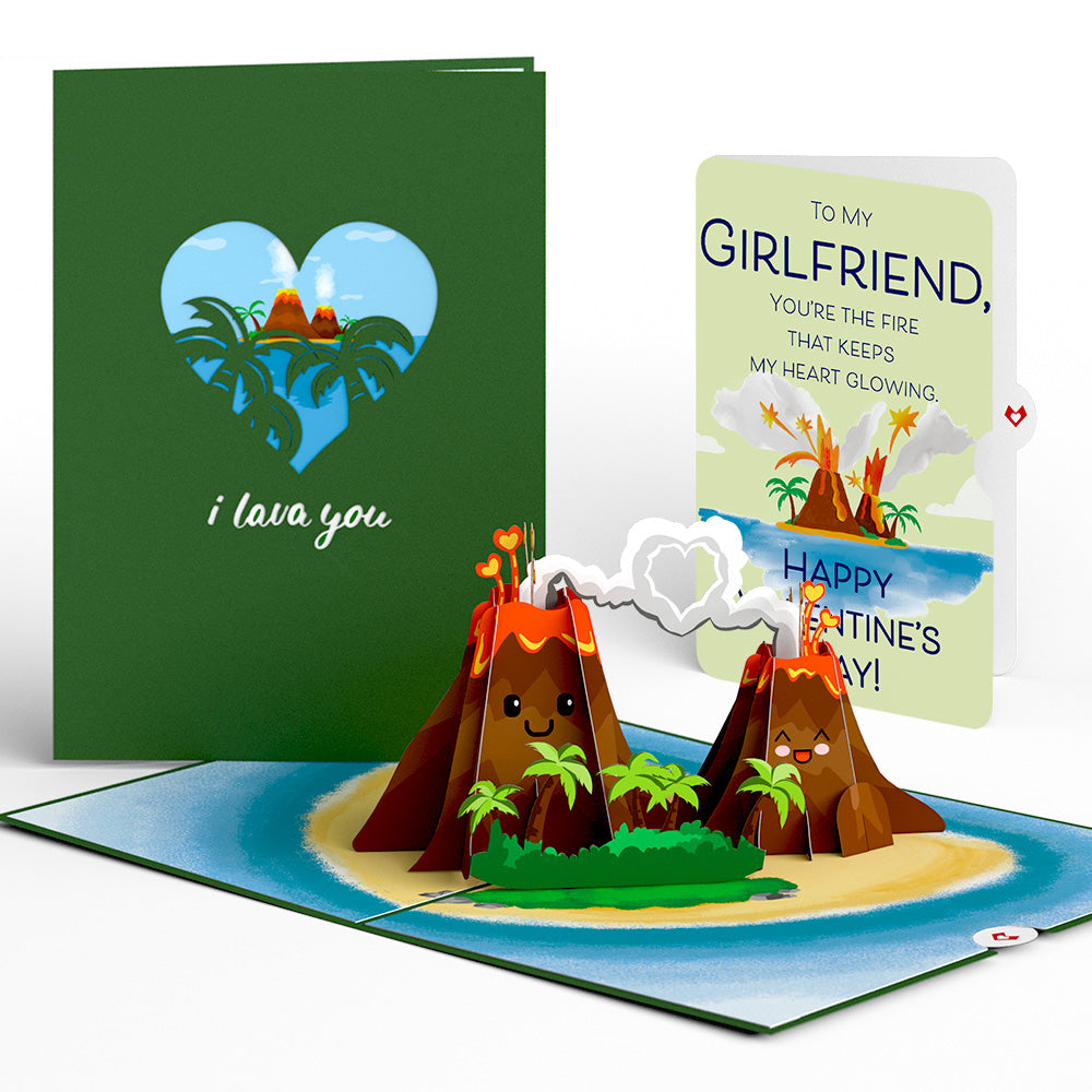 I Lava You Valentine Pop-Up Card and Sentiment Set for Girlfriend