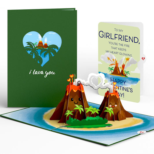 I Lava You Valentine Pop-Up Card and Sentiment Set for Girlfriend