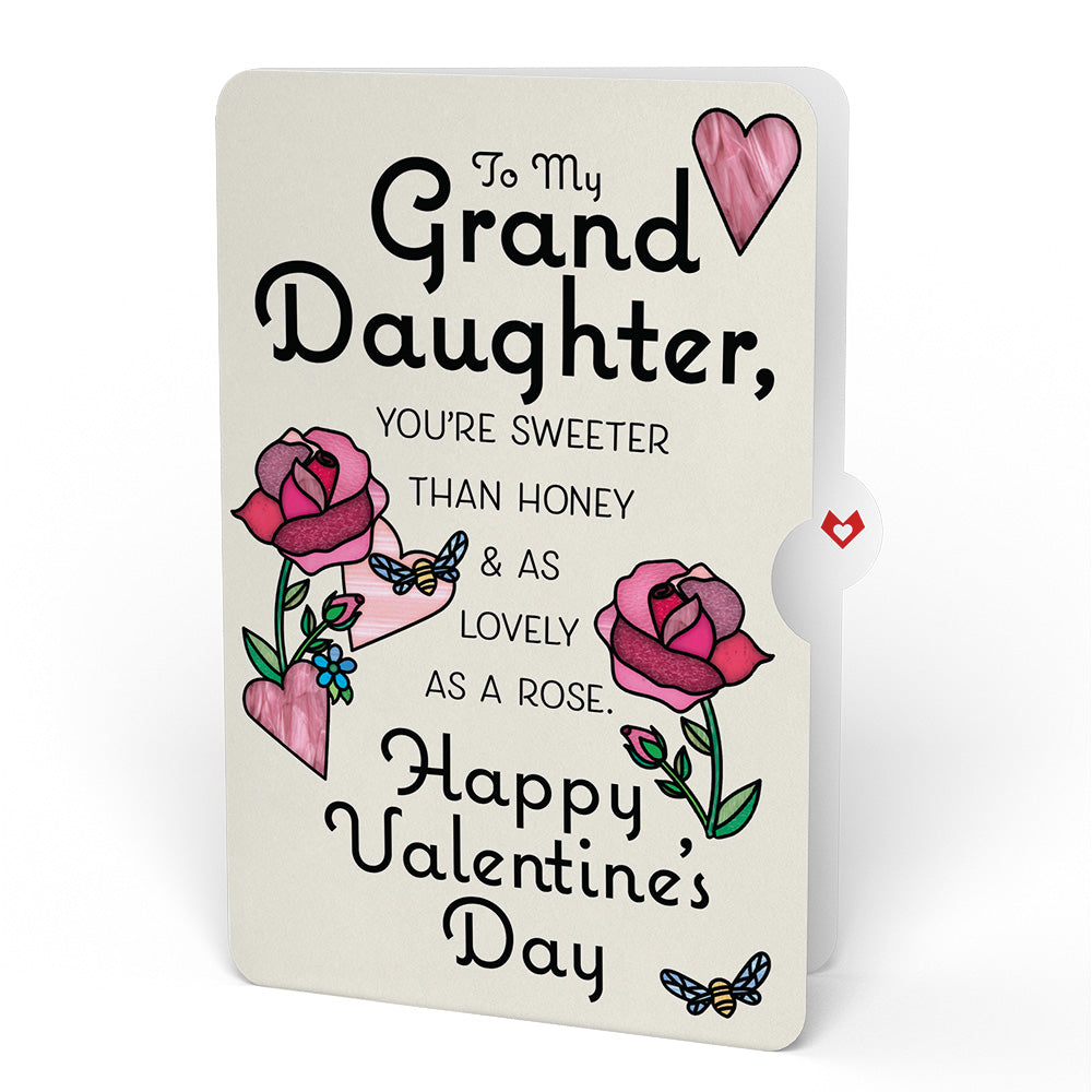 Bee Mine Suncatcher Valentine Pop-Up Card and Sentiment Set for Granddaughter