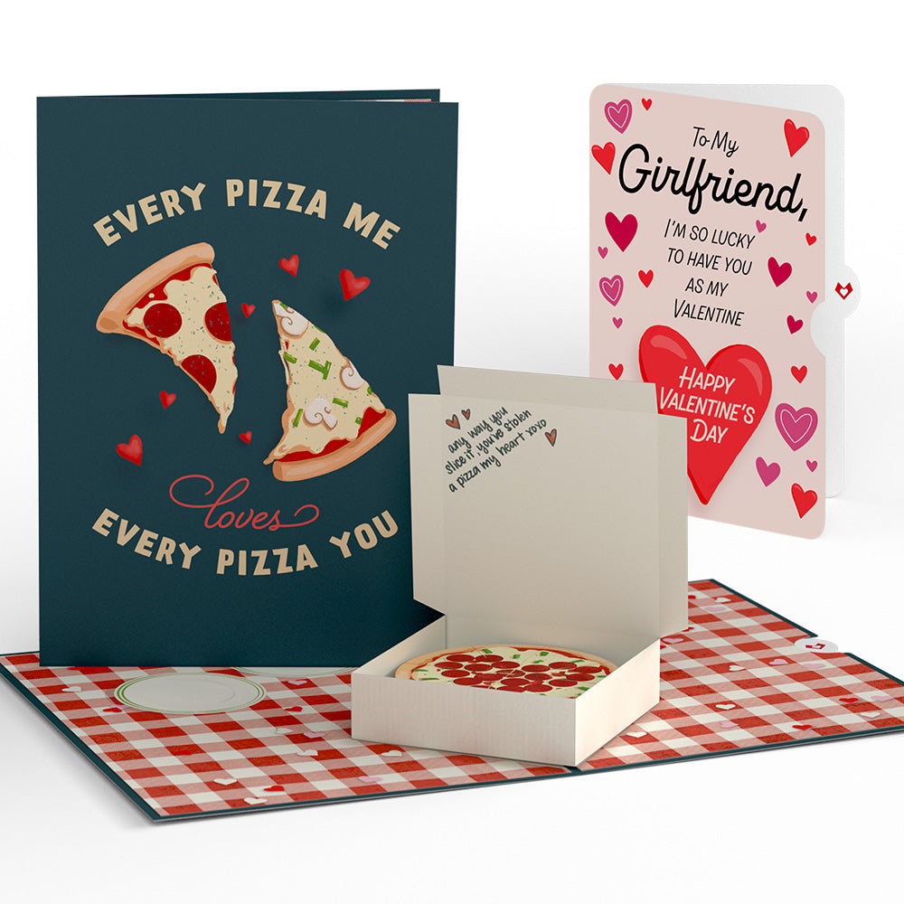 Pizza Love Valentine Pop-Up Card and Sentiment Set for Girlfriend